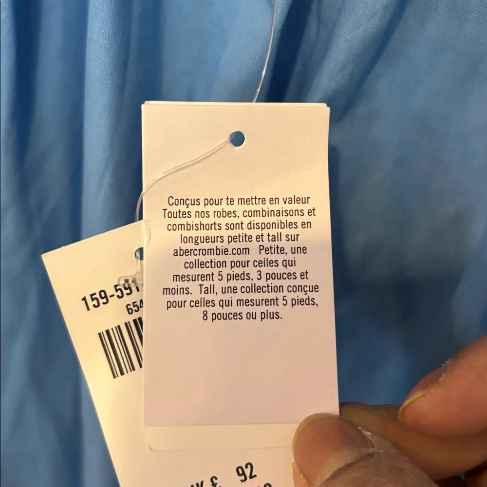 Abercrombie and fitch XL Light Blue Ruched Strap Maxi Dress